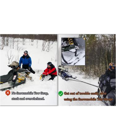 Heavy Duty Snowmobile Tow Strap with Quick Hook Up - Emergency Tow Rope for ATV, UTV, Sled, Skidoo - Snowmobile Safety Accessories Kit - Buy Online on GoSupps.com