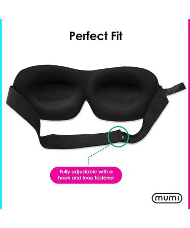 Mumi Sweet Dreams Kit: 3D Eye Mask with Memory Foam, Adjustable Strap, Ear Plugs - Black - Buy Online on GoSupps.com