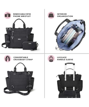 Baggallini Women's 3-in-1 Convertible Backpack with RFID Phone Wristlet - Black | One Size US - Buy Online on GoSupps.com