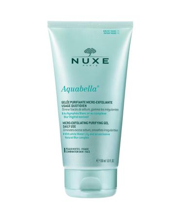 Nuxe Aquabella Exfoliating Cleansing Gel - Daily Face Wash & Scrub With Hyaluronic Acid for Normal to Combination Skin 5 Fl.oz.