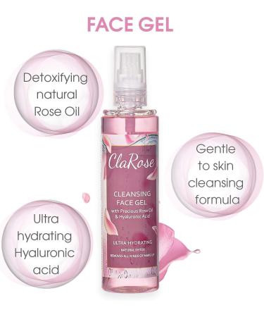 ClaRose Deep Cleansing Face Gel with Natural Oil and Hyaluronic Acid 150 ml Rose - Buy Online on GoSupps.com