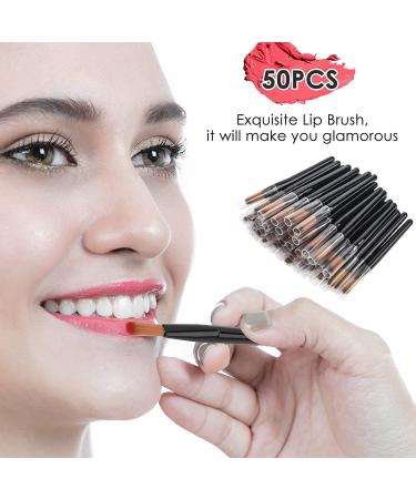 50 Pcs Disposable Lip Brushes - Black Lipstick Gloss Stick Applicator Kit - Buy Online on GoSupps.com