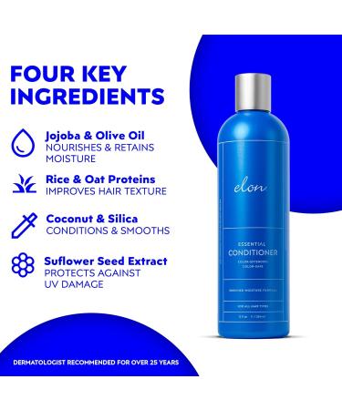 Elon Moisture Therapy Conditioner for Women | Nourishing Moisturizing Conditioner for Dry Hair - Sulfate & Paraben Free UV Protection 12 oz - Buy Online on GoSupps.com