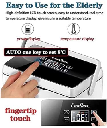 Insulin Cooler Portable Electric Portable Cooler Intelligent Mini Fridge with Large Refrigeration Space for Medical Cooler Bag for Travel Medication Refrigerator - Buy Online on GoSupps.com