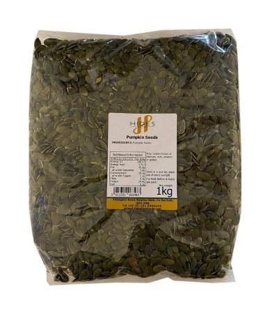 Hides Fine Foods - Pumpkin Seeds 1kg - GMO Free - Suitable for Vegetarians - Cooking - Vegetable Burgers - Roasting - Trail Mix - Seed Butter - Baking