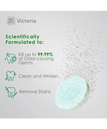 Victadent Denture & Mouth Guard Cleanser Tablets - 3 Min Plaque & Odor Removal, 120 Day Supply - USA Formulated - Buy Online on GoSupps.com
