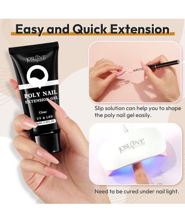 JOSLOVE 60ML Clear Poly Extension Gel for Nails - Salon Quality Builder Gel for Easy DIY at Home - Buy Online on GoSupps.com