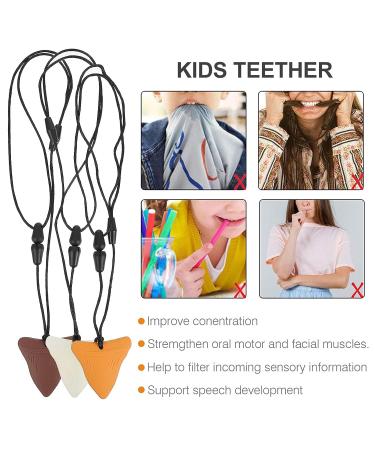 NUOBESTY 3pcs Shark Tooth Silicone Chew Necklace Set - Teething Chewy Toy for Boys and Girls - Buy Online on GoSupps.com