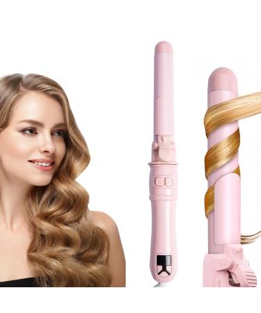 2024 Newest Automatic Curling Wand 28mm/1.1 inch Rotating Curling Iron for Short Long Hair Automatic Hair Curler with LED Display Professional Hair Waver Hair Styling Irons Fast Heating Wand Pink