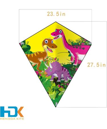 HENGDA KITE Prism Dinosaur Park & Diamond Kite Set - Easy-to-Fly for Kids & Adults - Excellent Fabric - Two Sets in Individual Packaging - Accessories Included (23x27in) - Buy Online on GoSupps.com