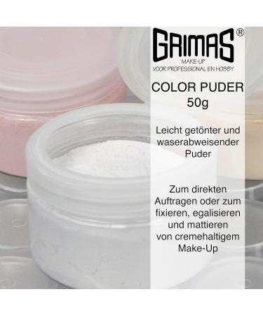 Grimas Color Powder White 00 - 50g | Vegan Water-Repellent Fixing Powder for Matting & Equalizing - Buy Online on GoSupps.com