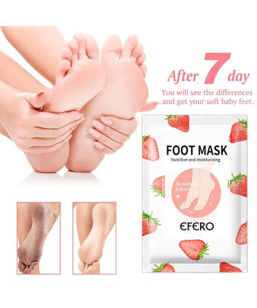 Yueci FootMeast Strawberry Foot Mask - Deep Exfoliation for Dead Skin & Callused Heels | 1 Pair Corneal Socks for Soft Feet - Foot Care Solution - Buy Online on GoSupps.com