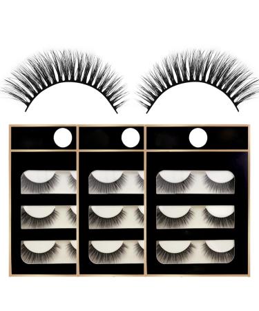 9 Pairs Fluffy Natural False Eyelashes 3D Faux Mink Lashes False Eyelashes Soft Lightweight Reusable Handmade Eye Makeup Fake Lashes