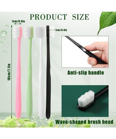 Pinkunn Soft Bristle Toothbrush | 36 Pcs Micro Nano Manual Toothbrush with 20,000 Bristles | For Sensitive Gums | Adult Kids Children | 4 Colors | White Bristles - Buy Online on GoSupps.com