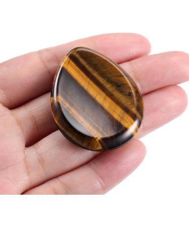 Tiger's Eye Gemstone Carved Thumb Worry Stone for Anxiety Relief - Buy Online on GoSupps.com
