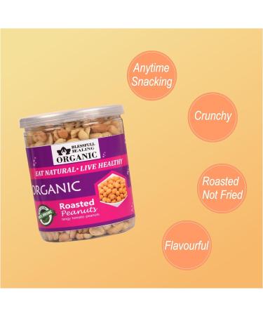 Blessfull Healing Organic Natural Vegan Tangy Tomato Roasted Peanuts Crunchy Healthy Snacks 300 Gram - Buy Online on GoSupps.com