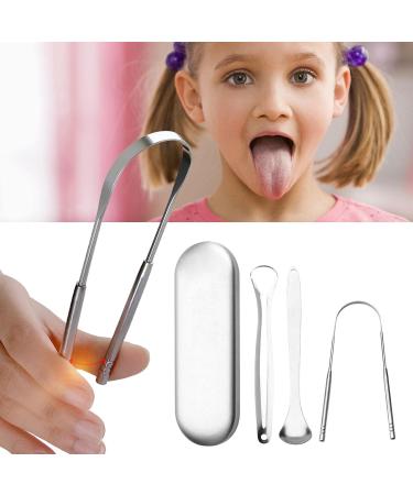 Stainless Steel Tongue Scraper Set for Adults & Children | Reduce Bad Breath | Oral & Body Care Hygiene - Buy Online on GoSupps.com