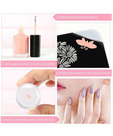 6-Piece Clear Silicone Nail Art Stamper Kit with Scraper - DIY Nail Stamping Tool Set for Manicure and Nail Decor - Buy Online on GoSupps.com