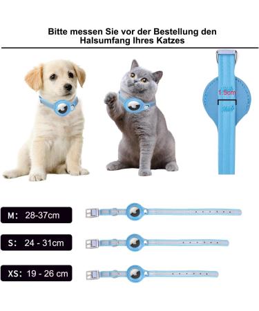 Shop Adjustable Leather Airtag Cat Collar - Reflective GPS Tracking Neck Band for All Cat Sizes (S Blue) - Anti-Losing Solution - Buy Online on GoSupps.com