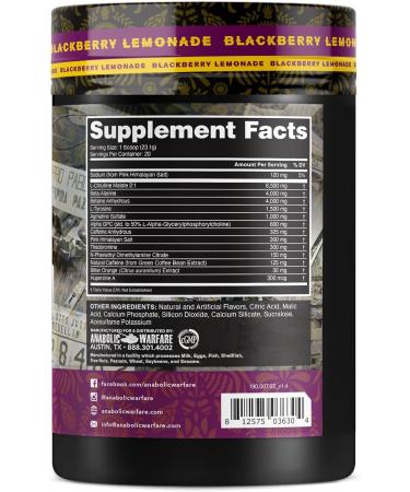 Anabolic Warfare Stim Lord Pre-Workout (BlackBerry Lemonade - 20 Servings) - Buy Online on GoSupps.com