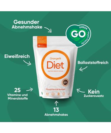 OrangeFit Diet Mahlzeitset Shake - Chocolate Protein - 850g for Weight Loss - 13 Shakes - International Shipping Available - Buy Online on GoSupps.com