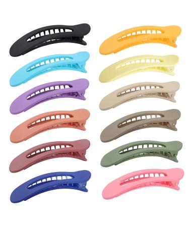 12Pcs Alligator Hair Clips  Fashion Large Hair Clips Non Slip Duckbill Side Hair Clips Bangs Back Head Hair Clips thin thick Hair Barrette with Inner Teeth Hair Pins Hairpin Hair Accessories for Women Girls