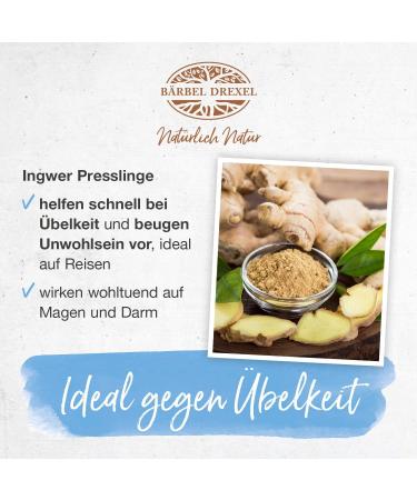 Ginger Tablets 500mg - 100% Vegan Digestive Support | B rbel Drexel | 250 pcs for Nausea Relief & Travel - Buy Online on GoSupps.com