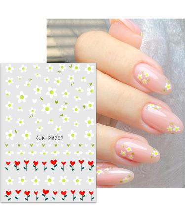 JMEOWIO 10 Sheets Flower Nail Art Stickers Decals Self-Adhesive Spring Floral Summer Colorful Nail Supplies Nail Art Design Decoration Accessories - Buy Online on GoSupps.com