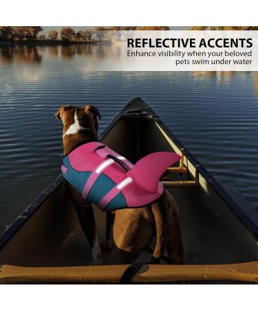 Queenmore Adjustable Dog Life Jacket - High Buoyancy Durable Rescue Handle - Small Medium Dogs (Peacock S) - Buy Online on GoSupps.com