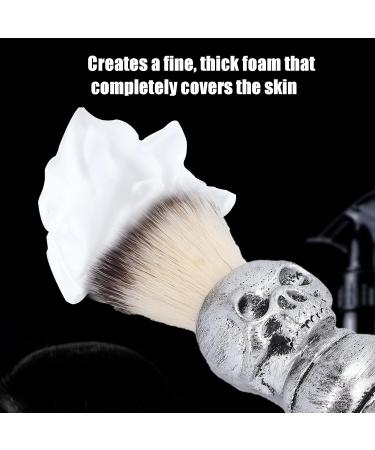 Men's Skull Shaving Brush - Premium Silver Beard & Hair Brush for Barbers & Home Use - Buy Online on GoSupps.com