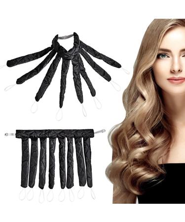 Heatless Hair Curlers Headband,Octopus Design, No Heat Curling Rod,Lazy Curlers,To Sleep In Overnight Curls,Waves Hair Curlers For Long Medium Hair(Black)