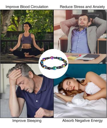 CMJBuhr Magnetic H matit Foot Chain - 4 Piece Magnetic Hard Band Bracelet for Men & Women | Natural Magnetic Stone for Therapy - Buy Online on GoSupps.com