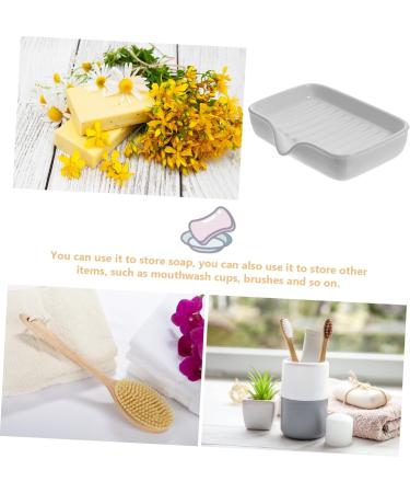 Amosfun Ceramic Soap Dish Soap Plate Stand Soap Storage Organizer Porcelain Soap Dish Sink Drain Ceramic Soap Container Portable Soap Storage Bath Sponges Nordic Ceramics White Tray - Buy Online on GoSupps.com