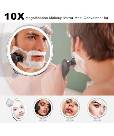 Rechargeable 10X Magnifying Lighted Makeup Mirror | Locking Suction Cup | 360 Rotation | 3 Light Modes | Portable Cosmetic Mirror for Home & Travel - Buy Online on GoSupps.com