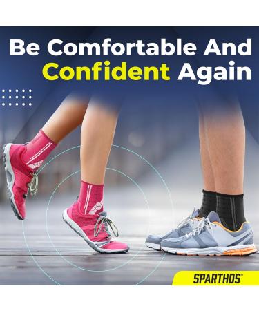 Sparthos Ankle Compression Socks - Plantar Fasciitis Support & Arch Brace for Men & Women - Enhance Circulation Reduce Swelling - Flamingo Pink Small (Pack of 2 - Buy Online on GoSupps.com