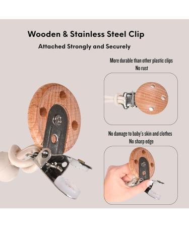 Kidkool Silicone Baby Pacifier Chain Set - 2 PCS for Boys & Girls | Pink/Beige | International Shipping - Buy Online on GoSupps.com