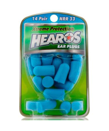 HEAROS Xtreme Ear plugs - Best In Class Noise Cancelling Disposable Foam Earplugs With NRR 33 Hearing Protection, 14 pairs 14 Pair (Pack of 1)