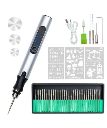 PTUI Electric Engraving Pen with 36 Bits  USB Rechargeable Cordless Engraving Machine  Portable DIY Rotary Engraver for Jewelry Wood Glass Stone Carving