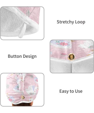 Buy Cute Swans Pink Dry Hair Cap Set - 2 Piece Quick Drying Towels & Button Headband | Super Absorbent & Comfortable - Buy Online on GoSupps.com