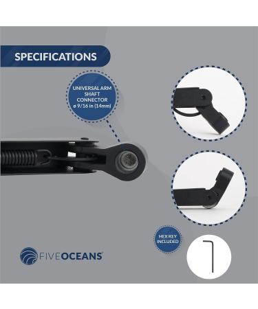 Five Oceans TMC Marine Heavy Duty Stainless Steel Pantographic Wiper Arm for Boats & RVs - 11-1/4 to 15 inches | FO1596 - Buy Online on GoSupps.com