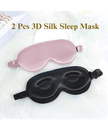 BeeVines 3D Sleep Mask - 22 Momme Mulberry Silk Eye Covers (2 Pack) | Weighted Blackout Blindfolds for Men & Women - Perfect for Lash Extensions - Buy Online on GoSupps.com