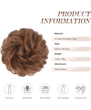 FESHFEN Messy Bun Hair Piece Scrunchie | Synthetic Wavy Curly Chignon Ponytail Extension | Updo Hairpiece for Women Girls Kids | 1PCS Light Auburn - Buy Online on GoSupps.com