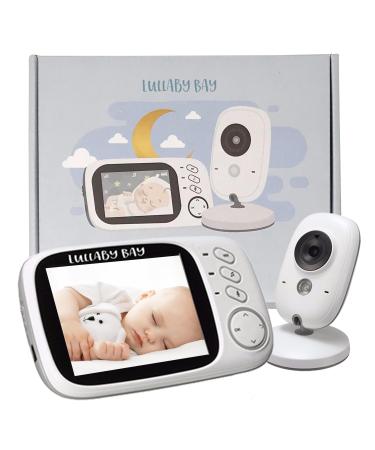 Lullaby Bay Baby Monitor with Camera and Night Vision. Anti-Hack. Secure No Wifi Video Baby Monitor. 2 Way Audio - Soothing Lullabies - Long-Life Battery. Energy Saving. Baby Essentials for Newborn.