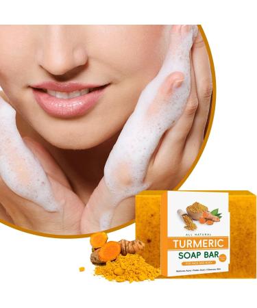  AOJUIGO Natural Turmeric Soap Pure Turmeric Hand Made Soap for Face and Body Concealer for Acne Removal Blackheads Moisturizing Erase Fine Lines Firming - Buy Online on GoSupps.com