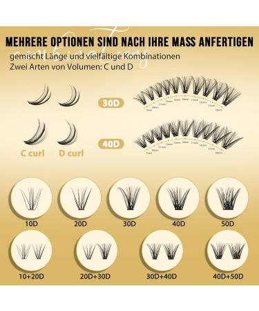 QUEWEL Individual Eyelashes - 320 Cluster Lashes 0.07C Curl 30D+40D Mix DIY Natural Eyelash Extensions (9-16mm) | International Shipping - Buy Online on GoSupps.com