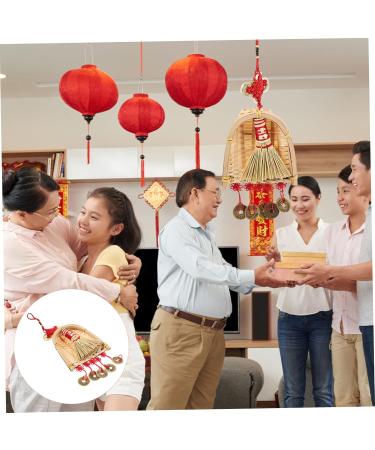 Cabilock Outdoor Wreaths Pendant Broom Cinnamon Broom Spring Festival Hanging Decor Traditional Chinese Pendant China Charm - Buy Online on GoSupps.com