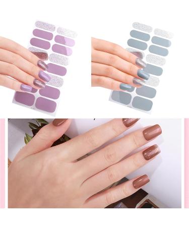 20 Pcs Semi Cured Gel Nail Strips With Soft Glossy Gel Finish Long Lasting Nail Wraps Glitter Gel Nail Stickers Convenient And Easy To Use Nail Sticker Ze0532 - Buy Online on GoSupps.com