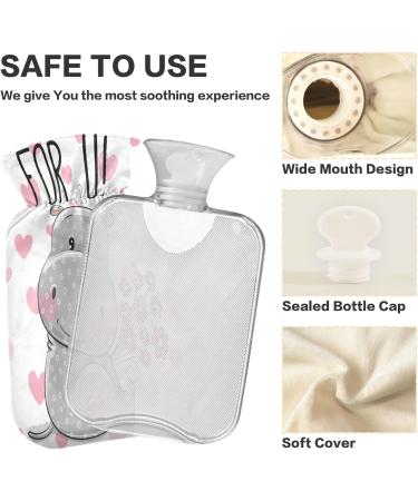 Cartoon Hippo Hot Water Bottle | 2L Soft Fleece Cover for Hot & Cold Compress | International Shipping - Buy Online on GoSupps.com