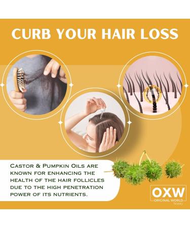 OXW Beauty Castor & Pumpkin Seed Oil Blend - Organic Scalp Stimulator for Hair Growth & Nourishing Facial Treatment - Hexane-Free Cold Pressed - Handcrafted All Natural - Buy Online on GoSupps.com