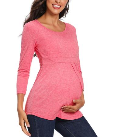 Love2Mi Women's Maternity Nursing Shirt - Layered Wrap Design in L-Pink S - Buy Online on GoSupps.com